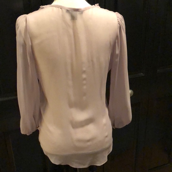 Gap shear silk lavender ruffled button down top - Picture 7 of 8